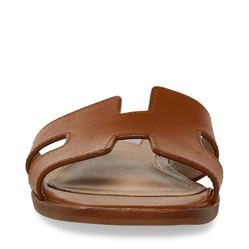 Steve Madden Women's Hadyn Slide Sandals Slip-On Cognac Lea Size 7.5 NWB - Picture 4 of 14